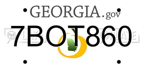 7BOT860 Georgia License Plate