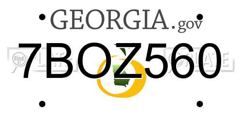 7BOZ560 Georgia License Plate