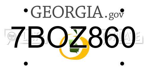 7BOZ860 Georgia License Plate