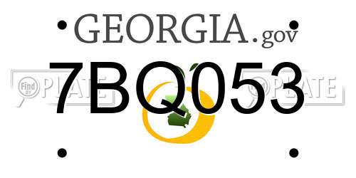 7BQ053 Georgia License Plate