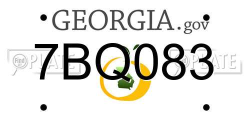 7BQ083 Georgia License Plate