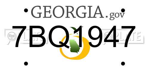 7BQ1947 Georgia License Plate