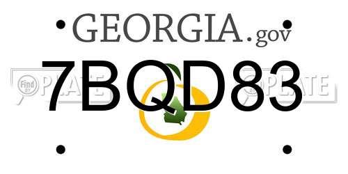 7BQD83 Georgia License Plate