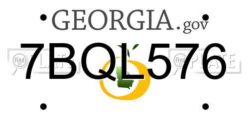 7BQL576 Georgia License Plate