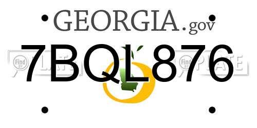 7BQL876 Georgia License Plate