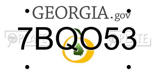 7BQO53 Georgia License Plate