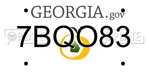 7BQO83 Georgia License Plate