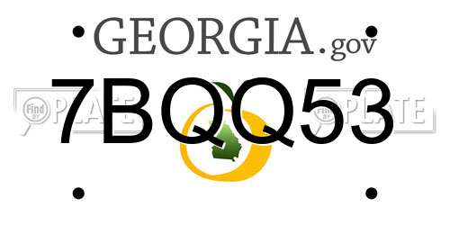 7BQQ53 Georgia License Plate