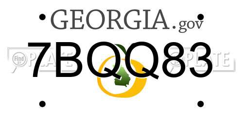 7BQQ83 Georgia License Plate