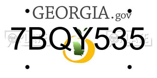 7BQY535 Georgia License Plate