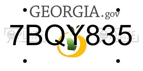 7BQY835 Georgia License Plate
