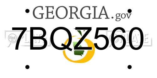7BQZ560 Georgia License Plate