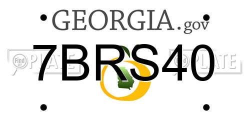 7BRS40 Georgia License Plate