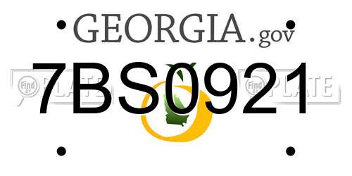 7BS0921 Georgia License Plate