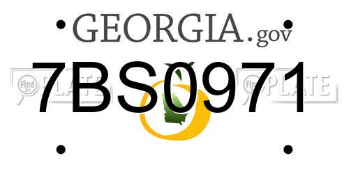 7BS0971 Georgia License Plate