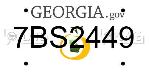 7BS2449 Georgia License Plate