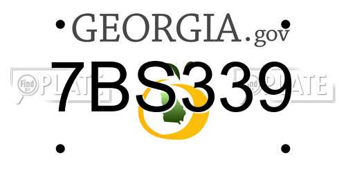7BS339 Georgia License Plate