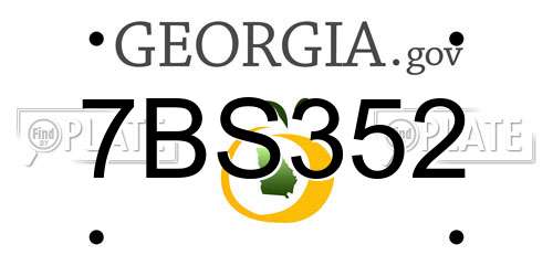 7BS352 Georgia License Plate