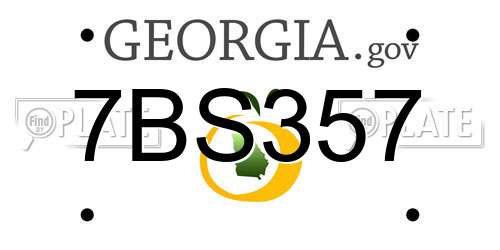 7BS357 Georgia License Plate