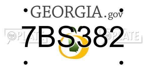 7BS382 Georgia License Plate