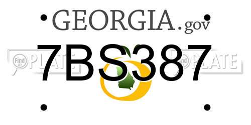 7BS387 Georgia License Plate