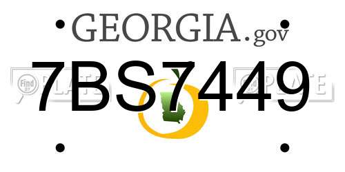 7BS7449 Georgia License Plate