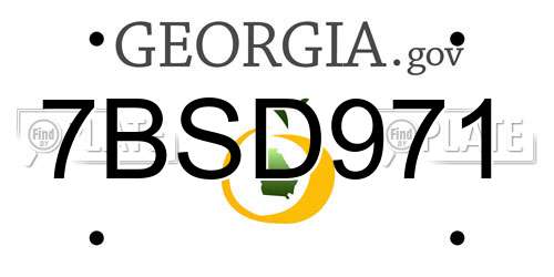 7BSD971 Georgia License Plate