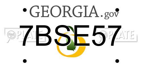 7BSE57 Georgia License Plate