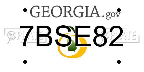 7BSE82 Georgia License Plate