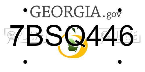 7BSQ446 Georgia License Plate