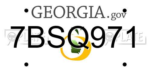 7BSQ971 Georgia License Plate