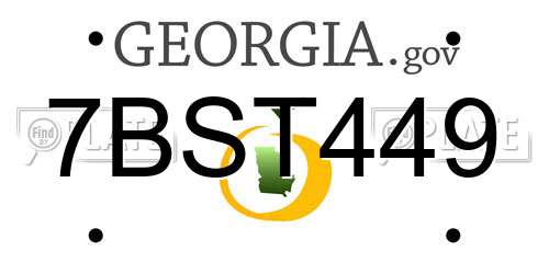 7BST449 Georgia License Plate
