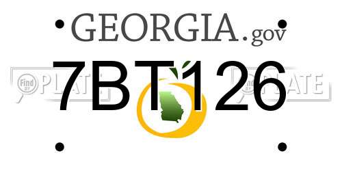 7BT126 Georgia License Plate