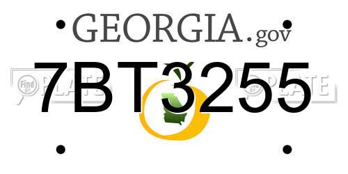 7BT3255 Georgia License Plate