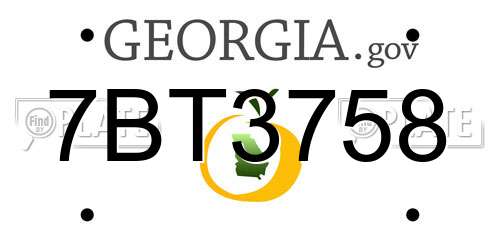 7BT3758 Georgia License Plate