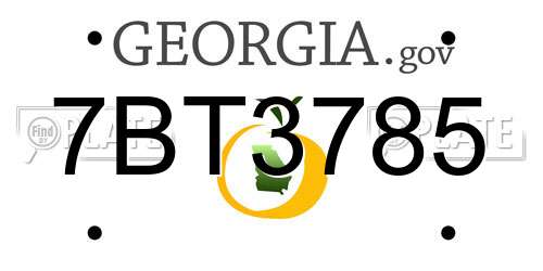 7BT3785 Georgia License Plate