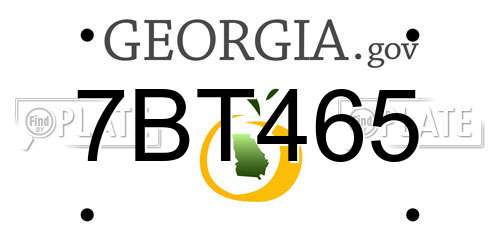 7BT465 Georgia License Plate