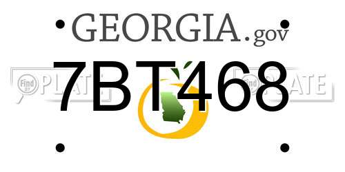 7BT468 Georgia License Plate