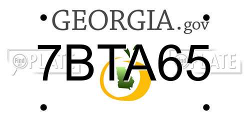 7BTA65 Georgia License Plate