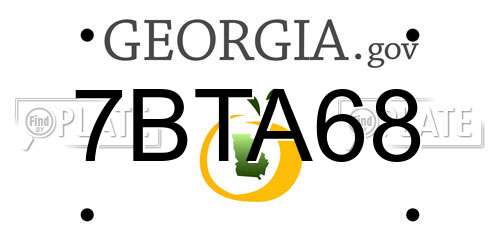 7BTA68 Georgia License Plate