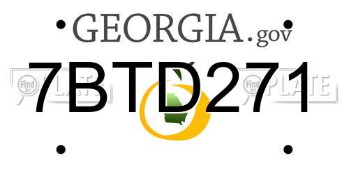 7BTD271 Georgia License Plate