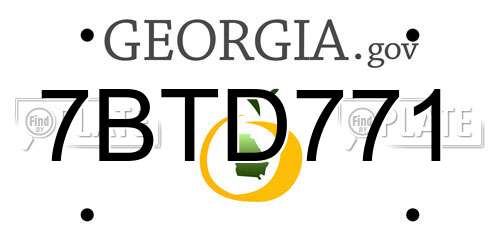 7BTD771 Georgia License Plate