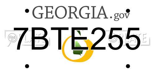 7BTE255 Georgia License Plate
