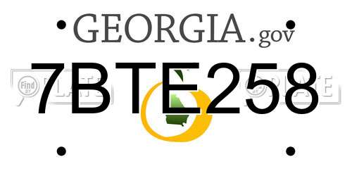7BTE258 Georgia License Plate