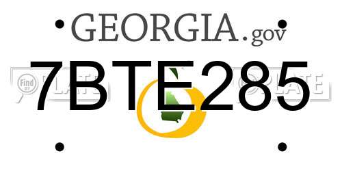 7BTE285 Georgia License Plate