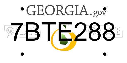 7BTE288 Georgia License Plate