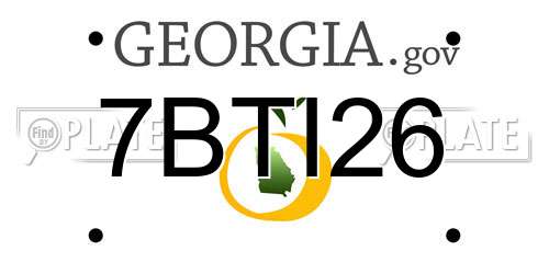 7BTI26 Georgia License Plate