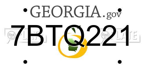 7BTQ221 Georgia License Plate