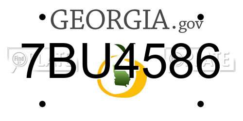 7BU4586 Georgia License Plate