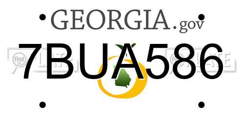 7BUA586 Georgia License Plate